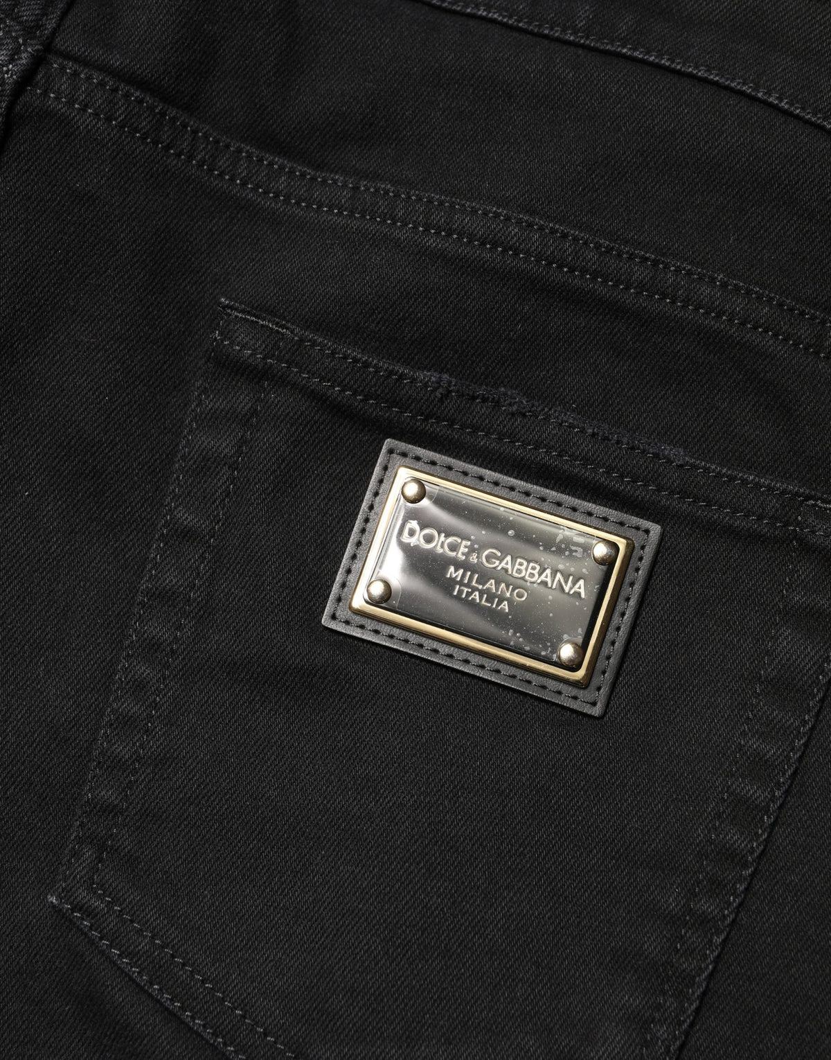 Dolce & Gabbana Black Tattered Skinny Cotton Denim Jeans