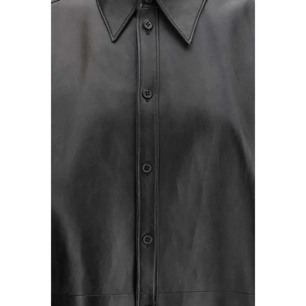 Dolce & Gabbana Zwart Leren Overhemd