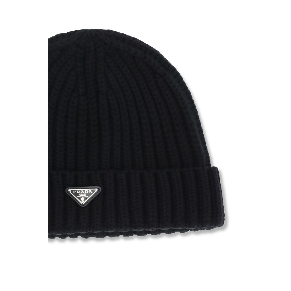 Prada Schwarz Wolle Oves Aries Beanie