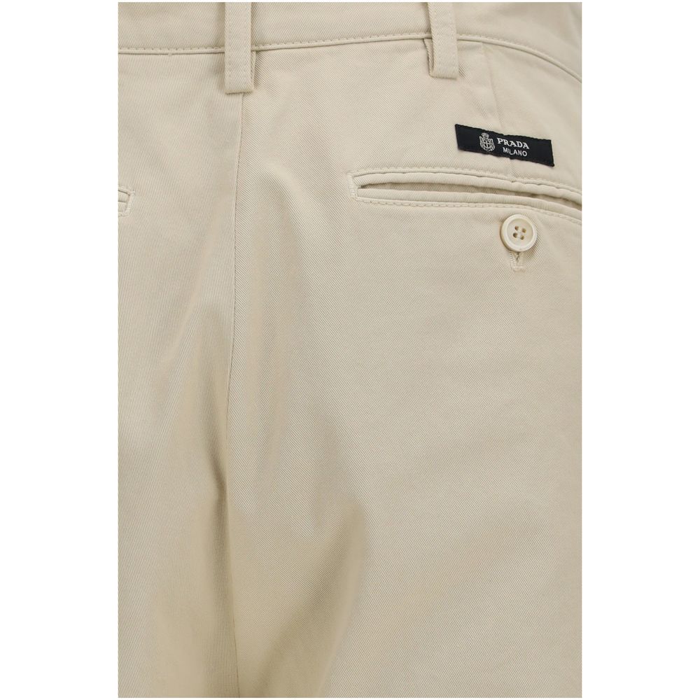 Prada Beige Cotton Casual Pants