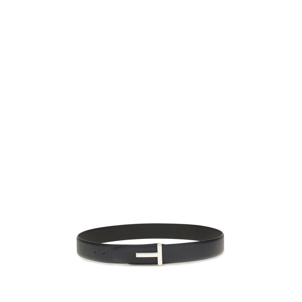 Tom Ford Schwarze Kalbsleder Bos Taurus Gürtel