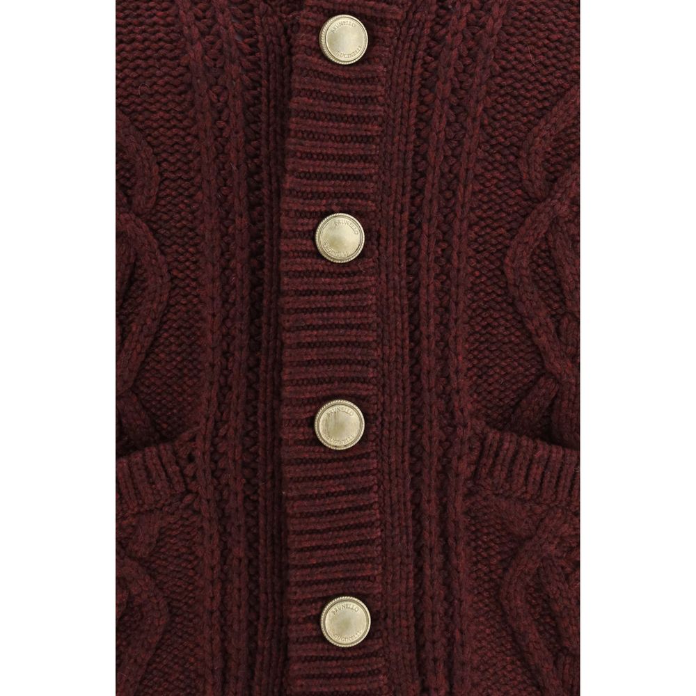 Brunello Cucinelli Bordeaux Cashmere Cardigan