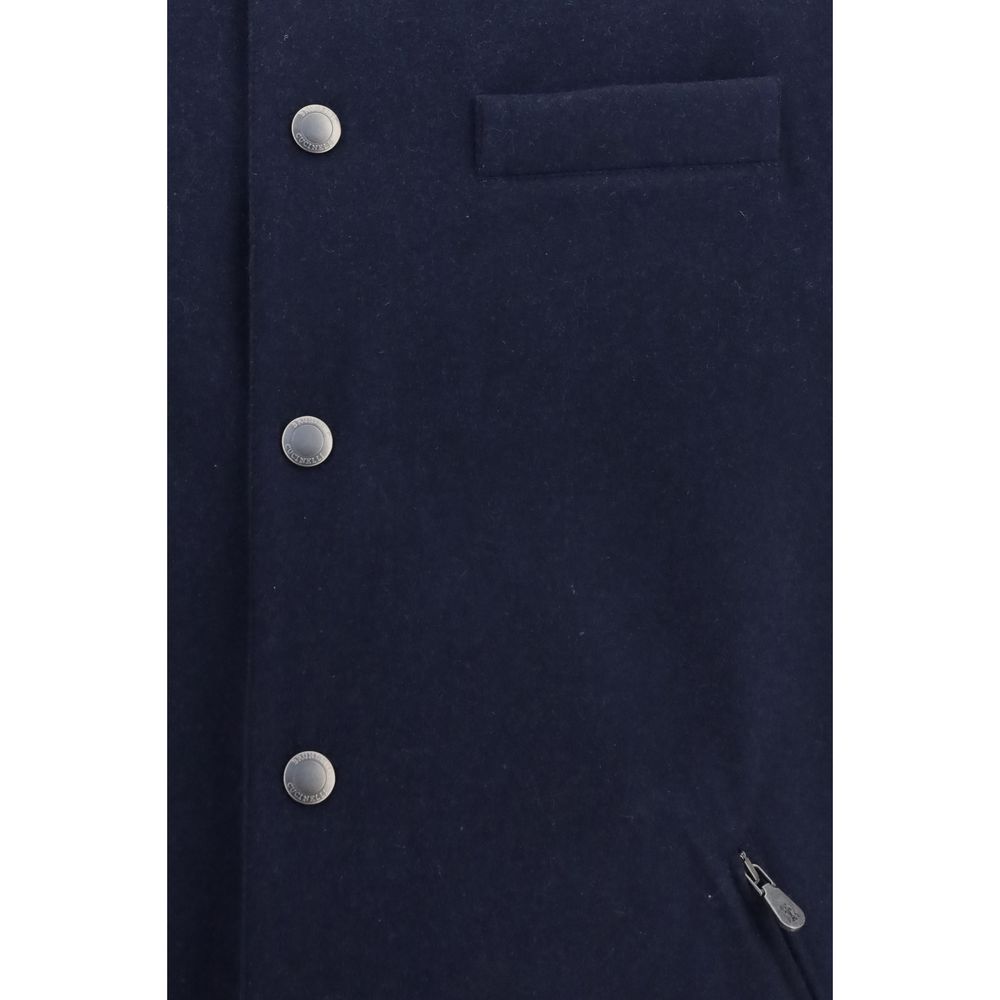 Brunello Cucinelli ärmellose Jacke aus blauer Wolle Ovis Aries