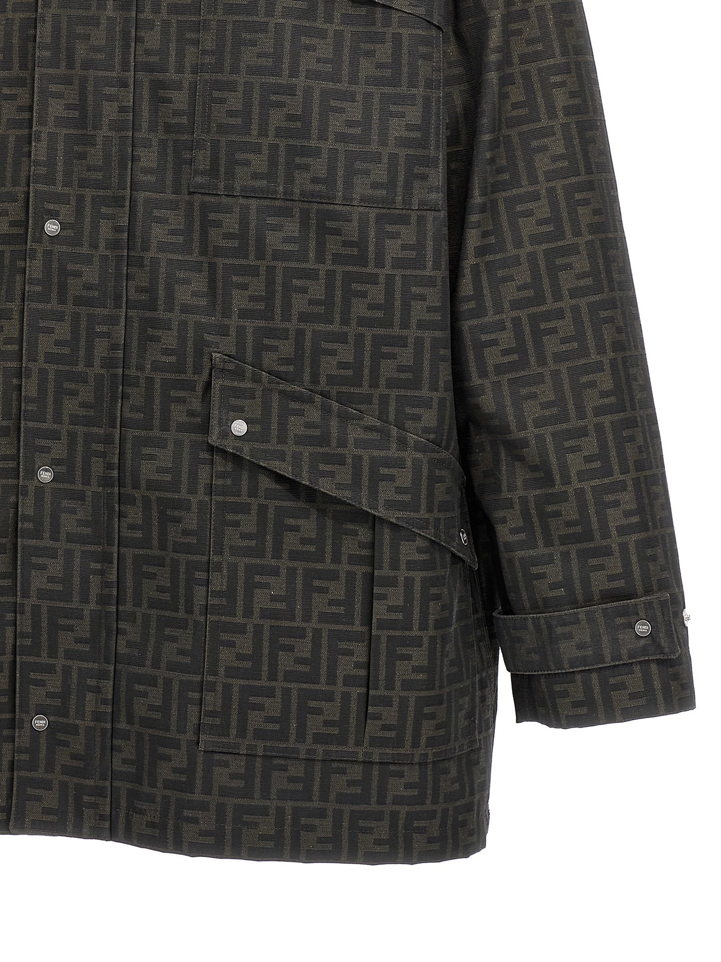 Fendi Brown Polyester Full-Length Jacket