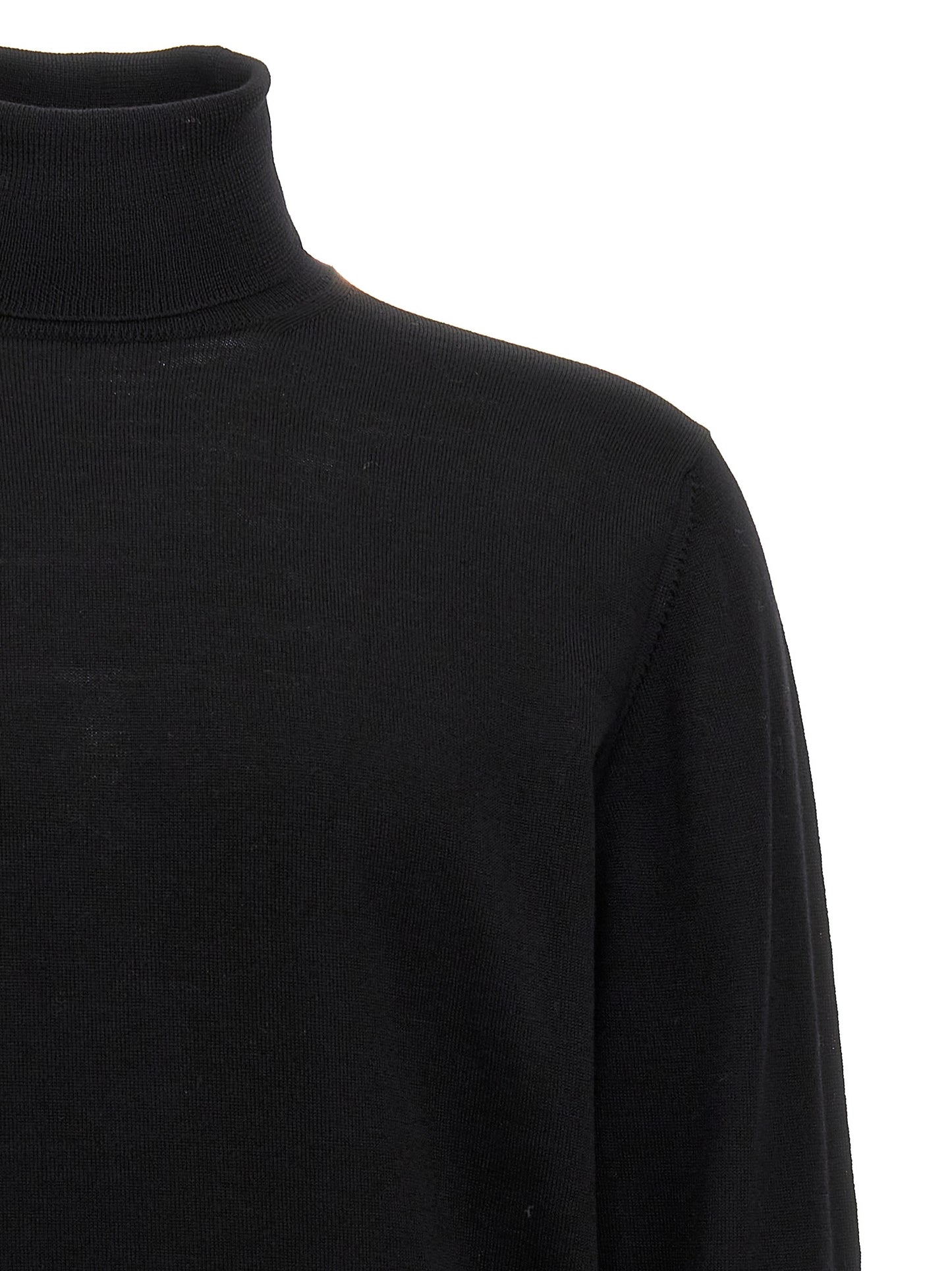 Roberto Collina Black Merino Wool Cardigan