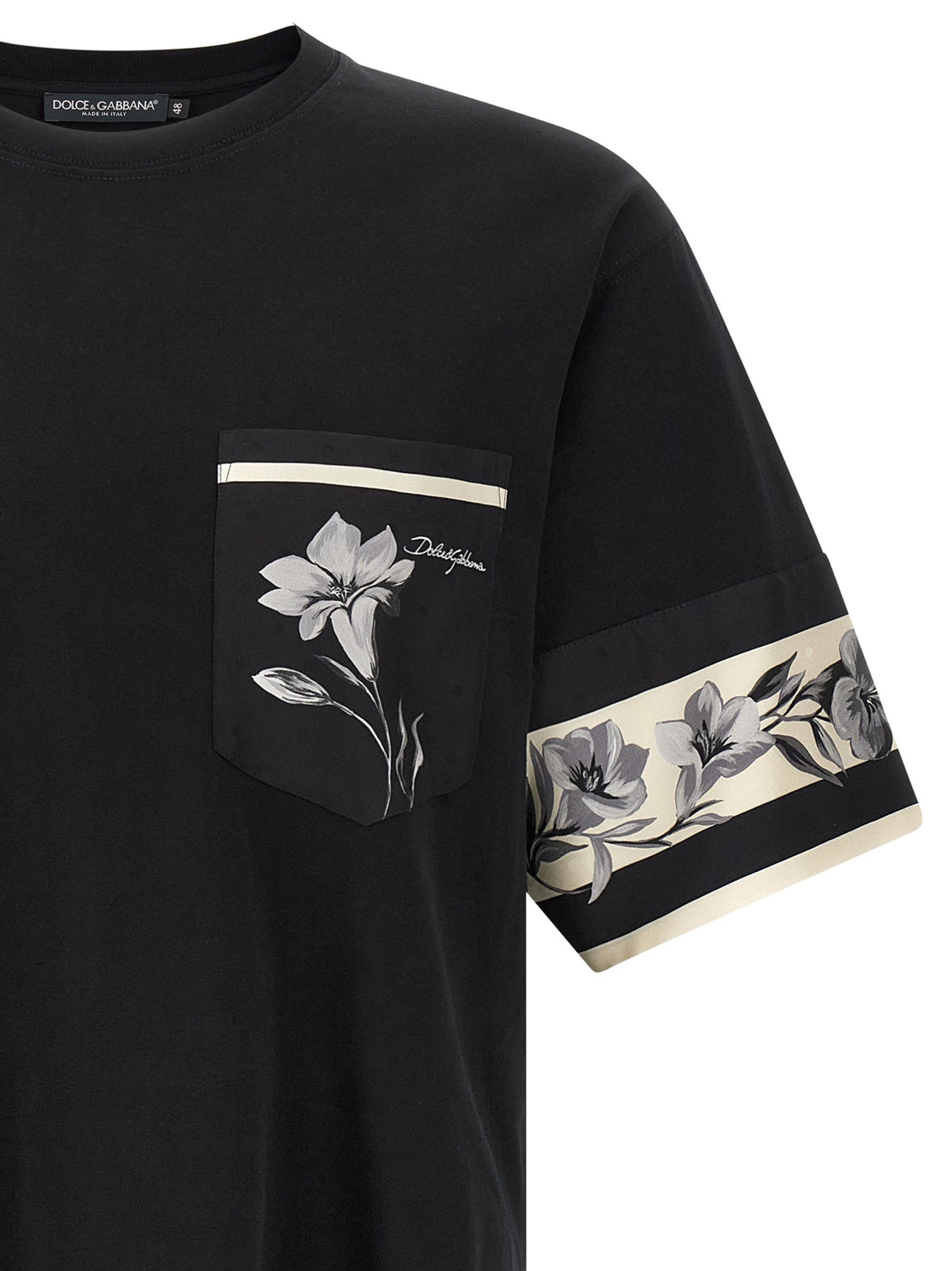 Dolce & Gabbana Black Cotton Long Sleeve T-Shirt
