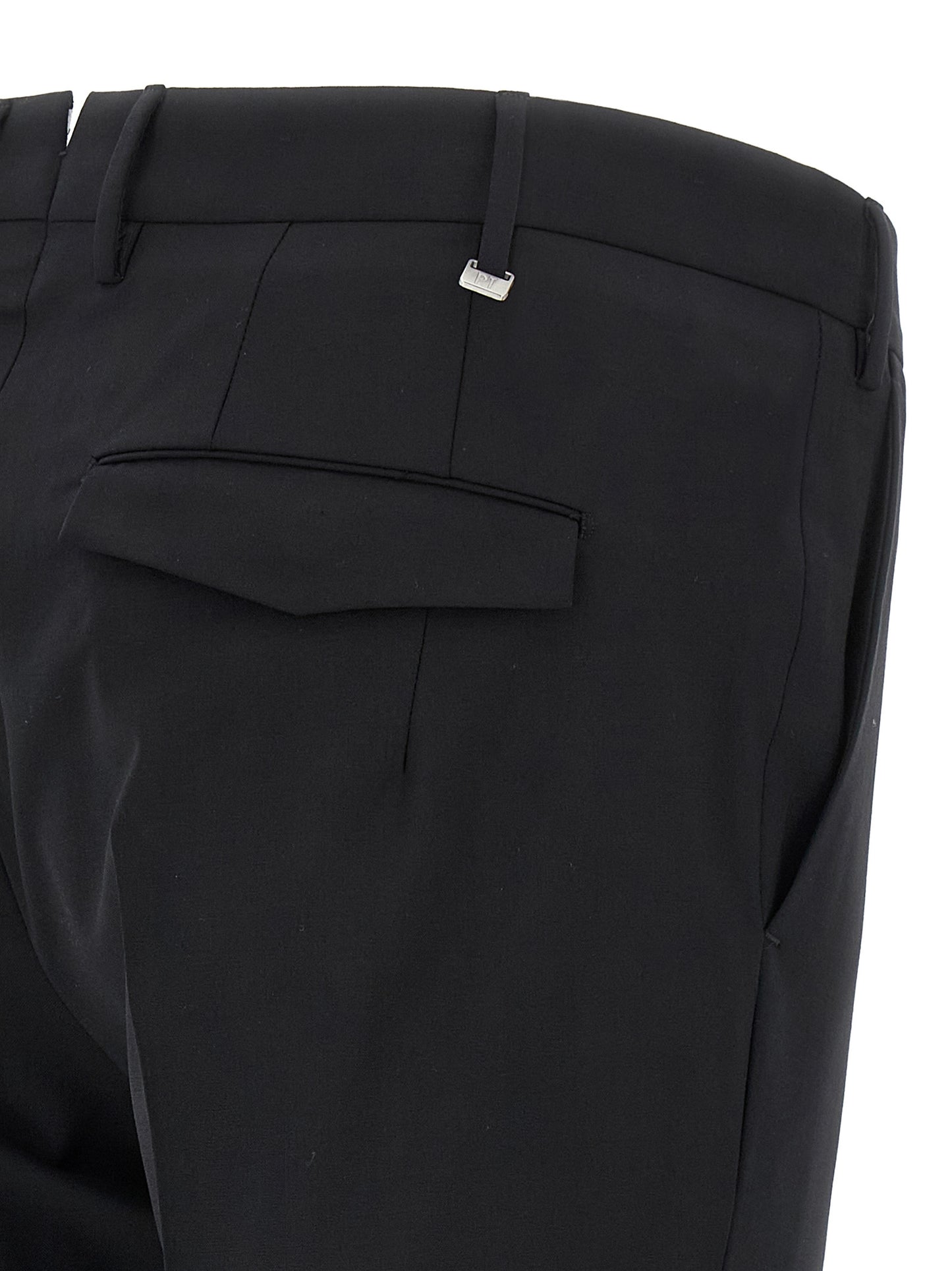 PT Torino Black Virgin Wool Dress Pants