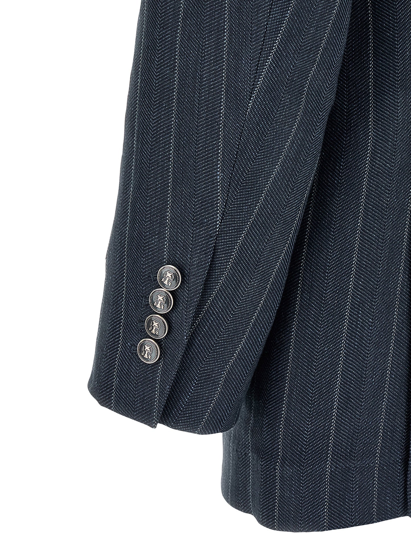 Brunello Cucinelli blauwe hennepblazer