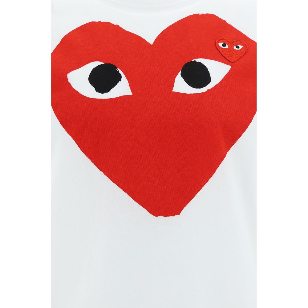 Comme Des Garçons Play T-Shirt in Cotone Bianco