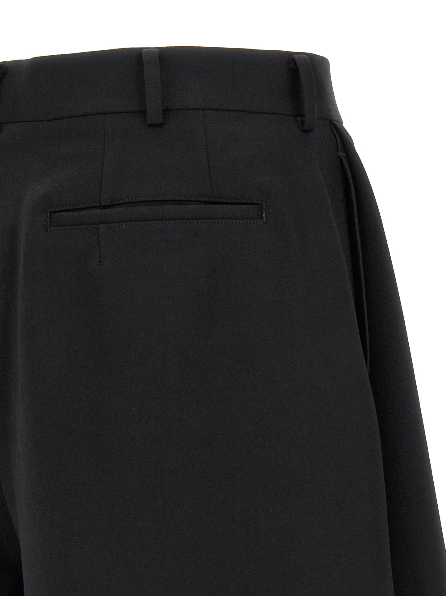 Comme Des Garçons Black Wool Bermuda Shorts