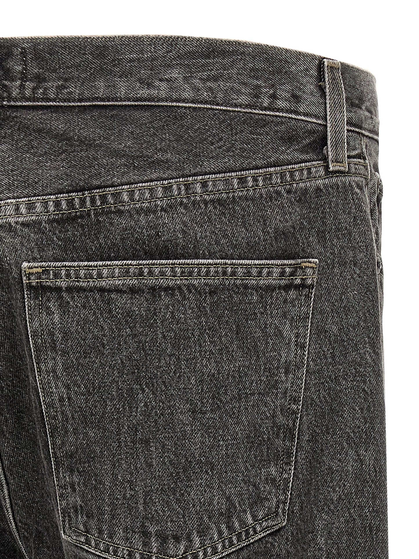 Agolde Gray Cotton Straight-Leg Jeans