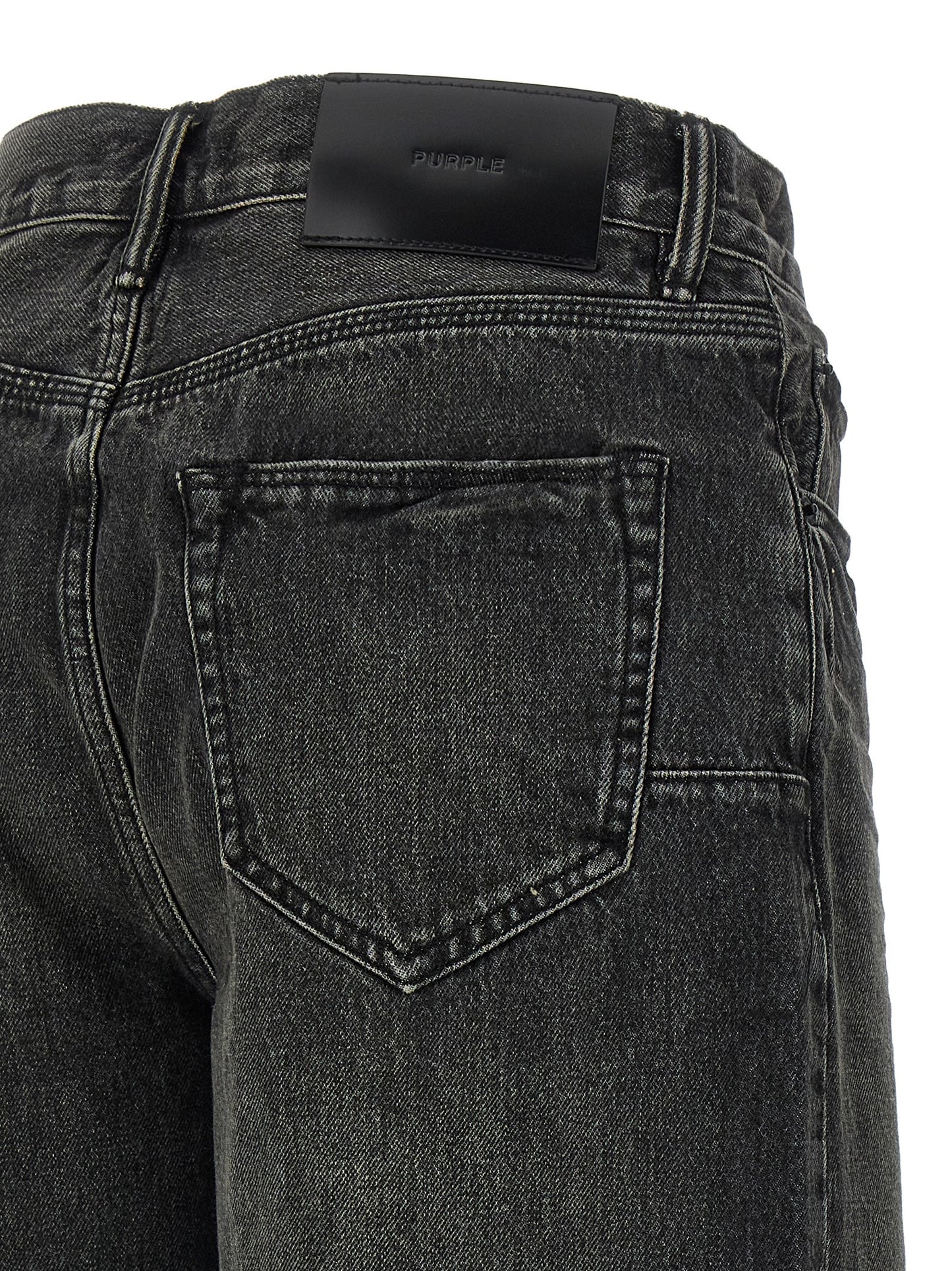 PURPLE Black Cotton Bermuda Shorts