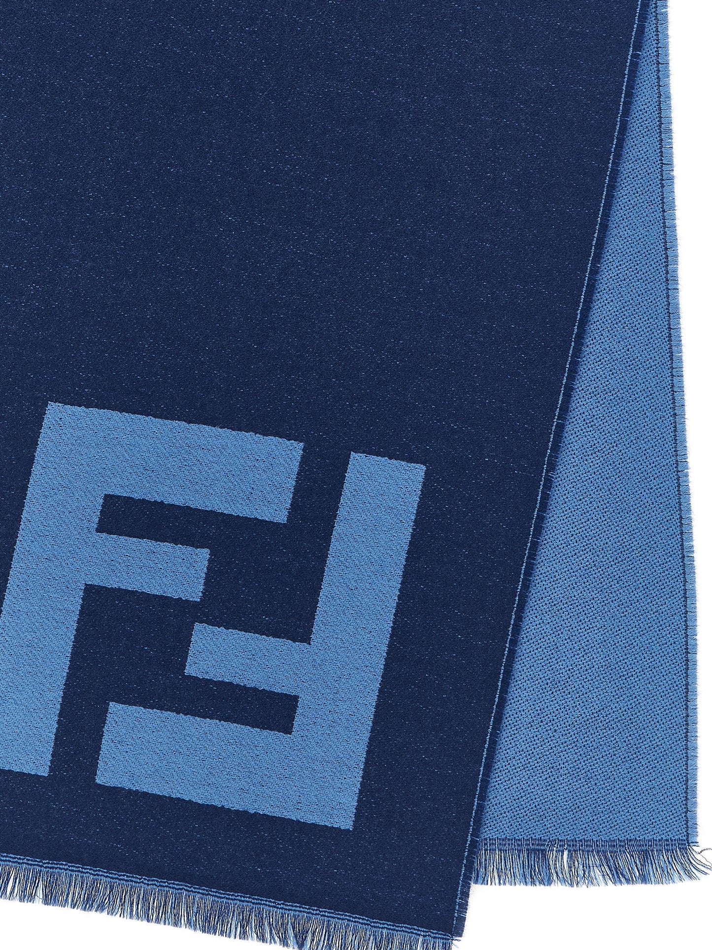 Fendi Schal aus blauer Schurwolle