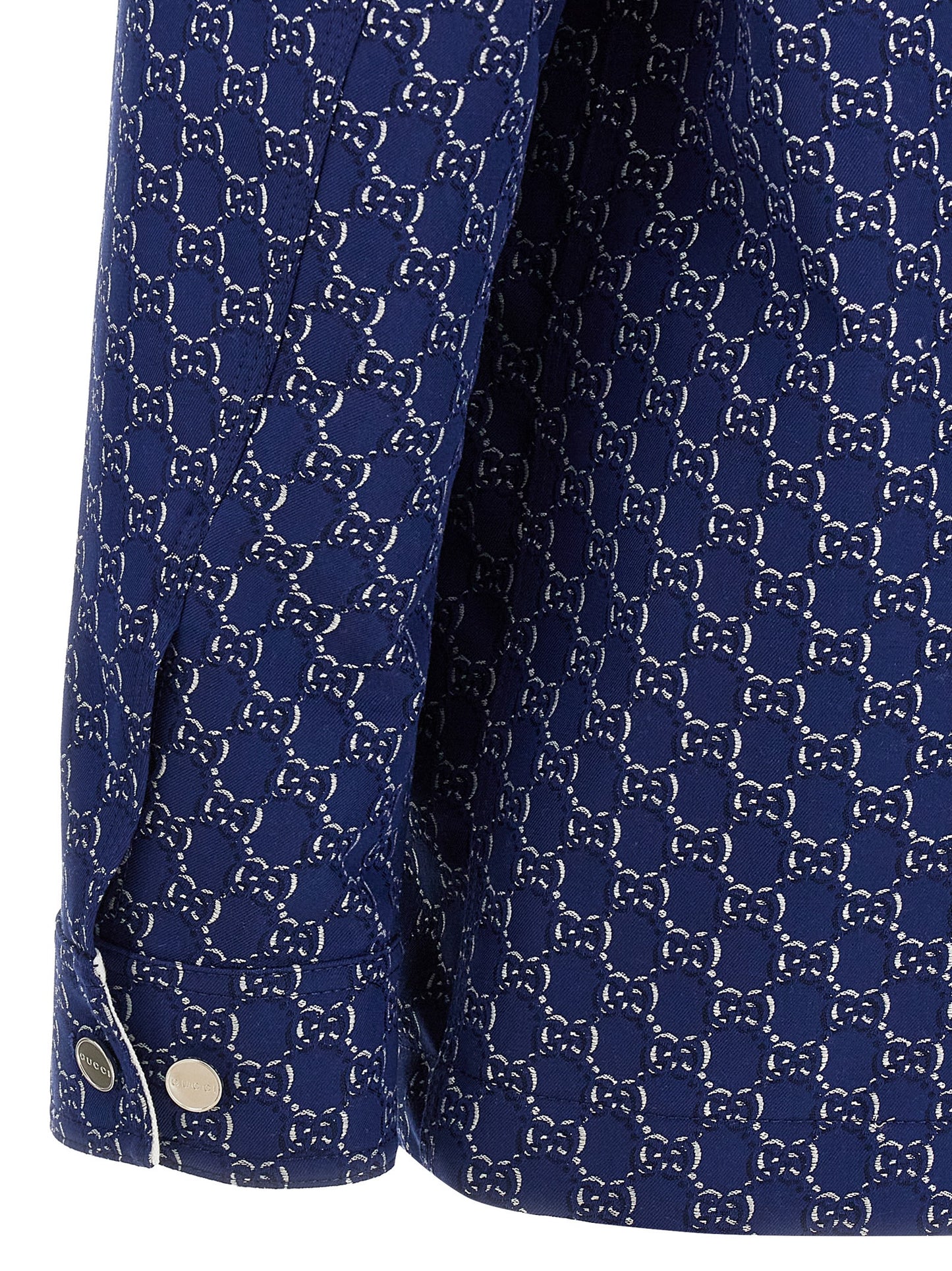 Gucci Blue Cotton Biker Jacket
