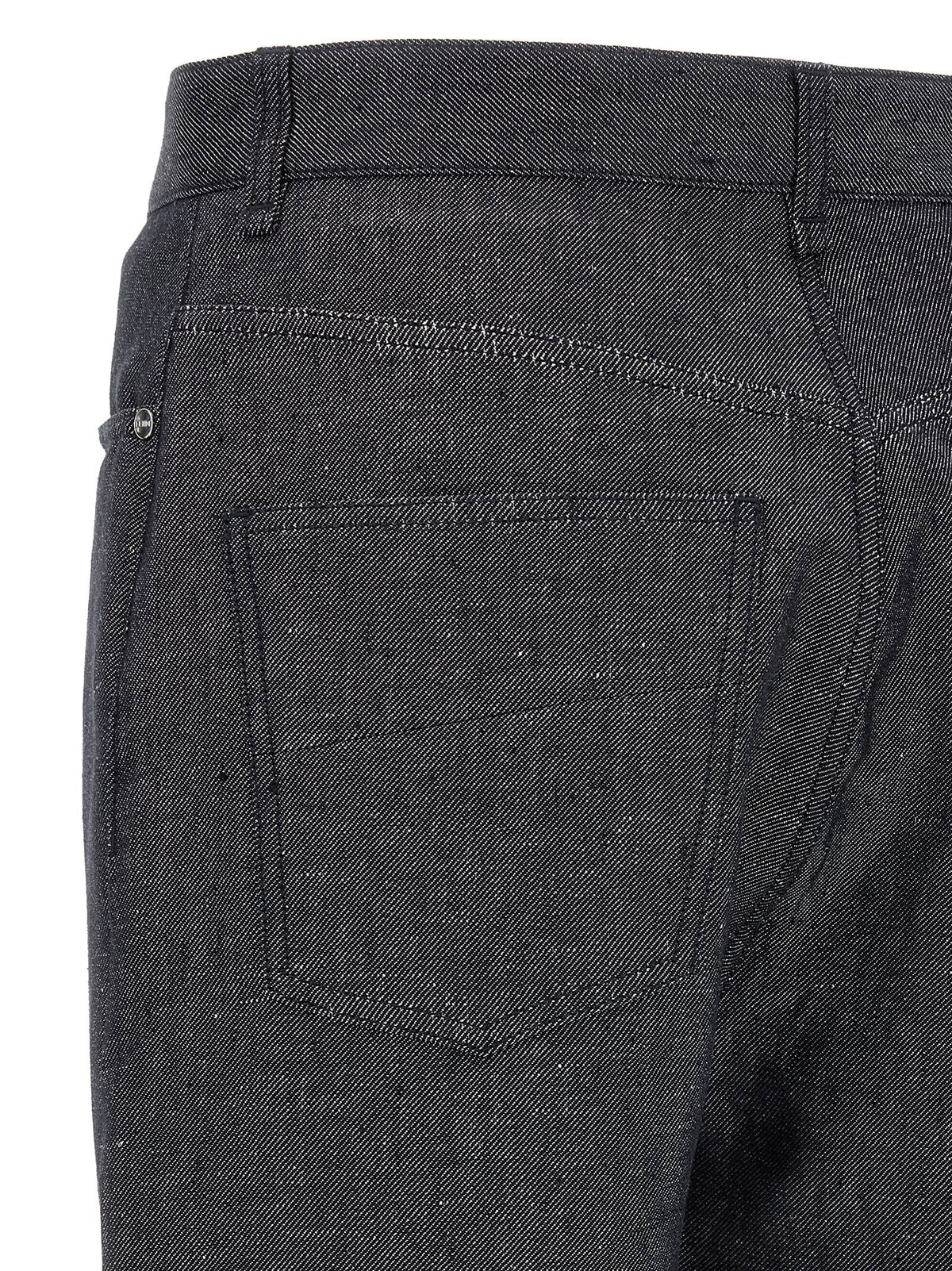 Fendi Gray Linen Straight-Leg Jeans