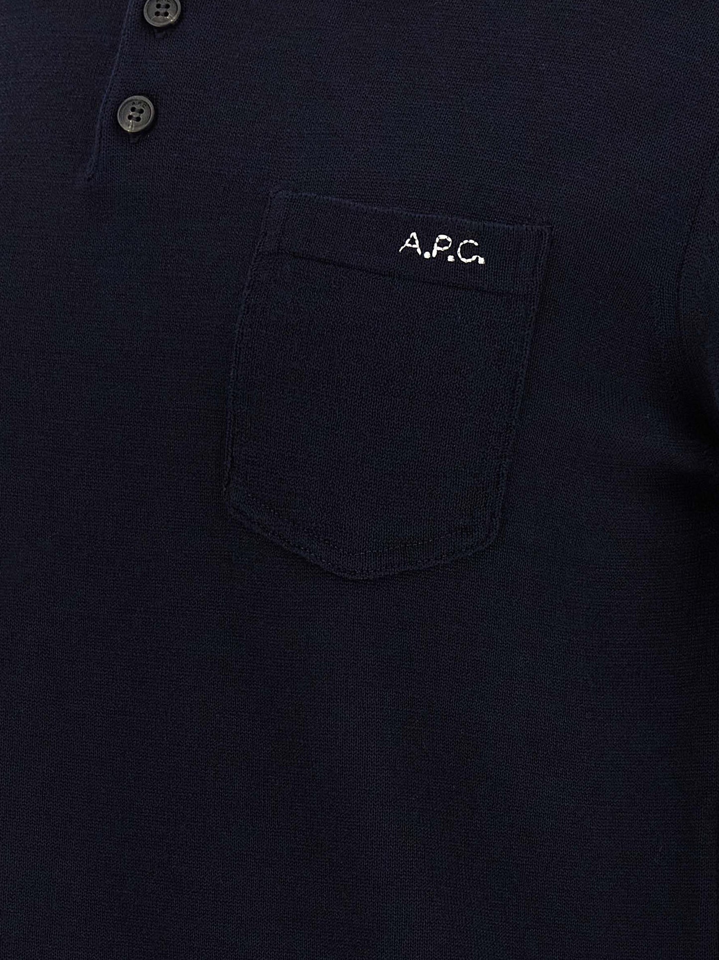 A.P.C. Blue Virgin Wool Polo Shirt