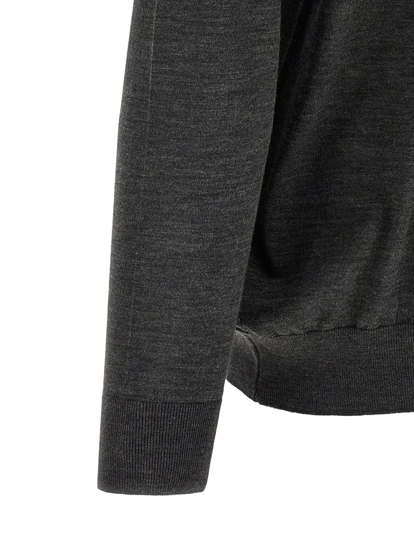 Kiton Gray Wool Polo Shirt