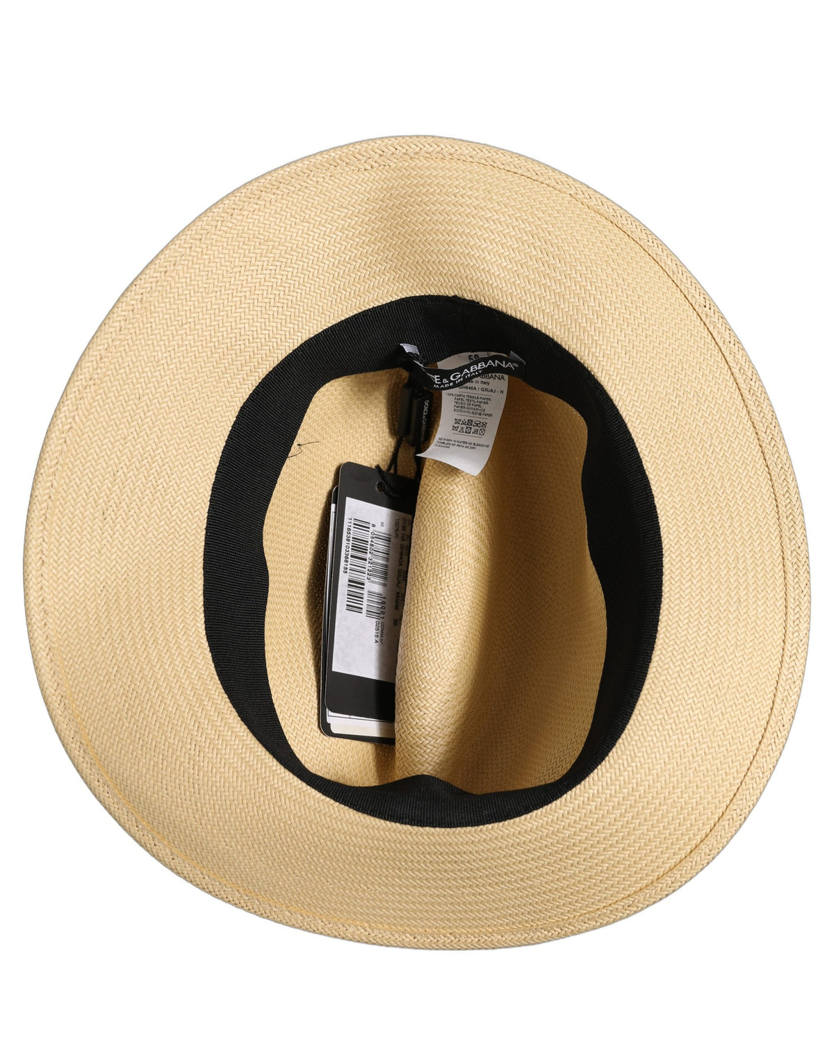 Dolce & Gabbana Heren Beige Panama Hoed van Papierstro