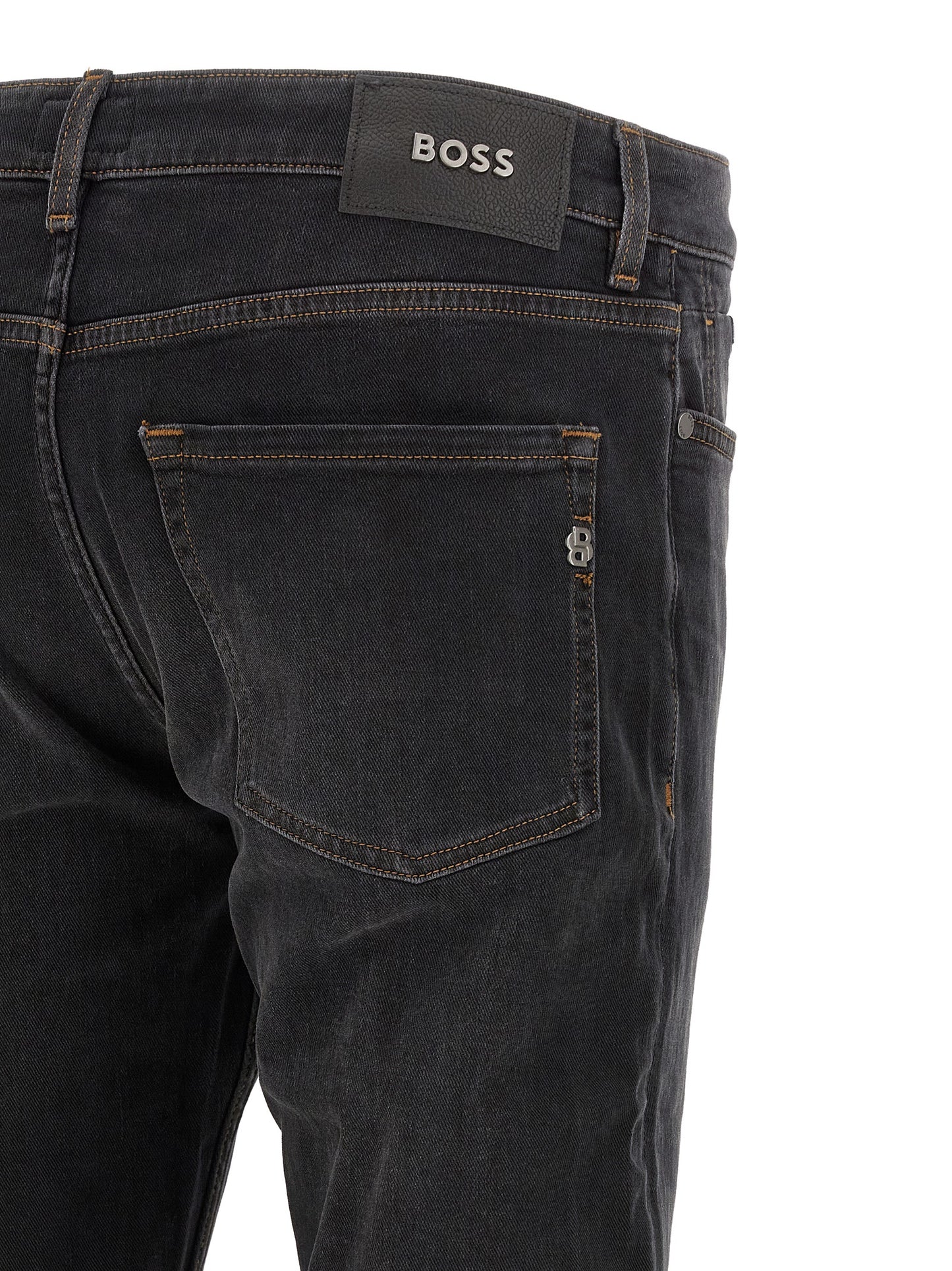 Hugo Boss Black Cotton Straight-Leg Jeans