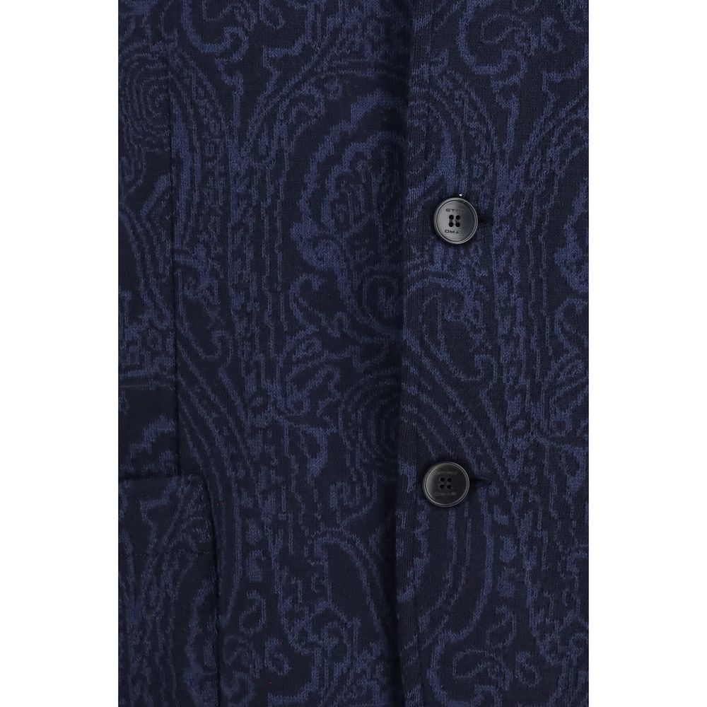Etro Blue Wool Oves Aries Jacket