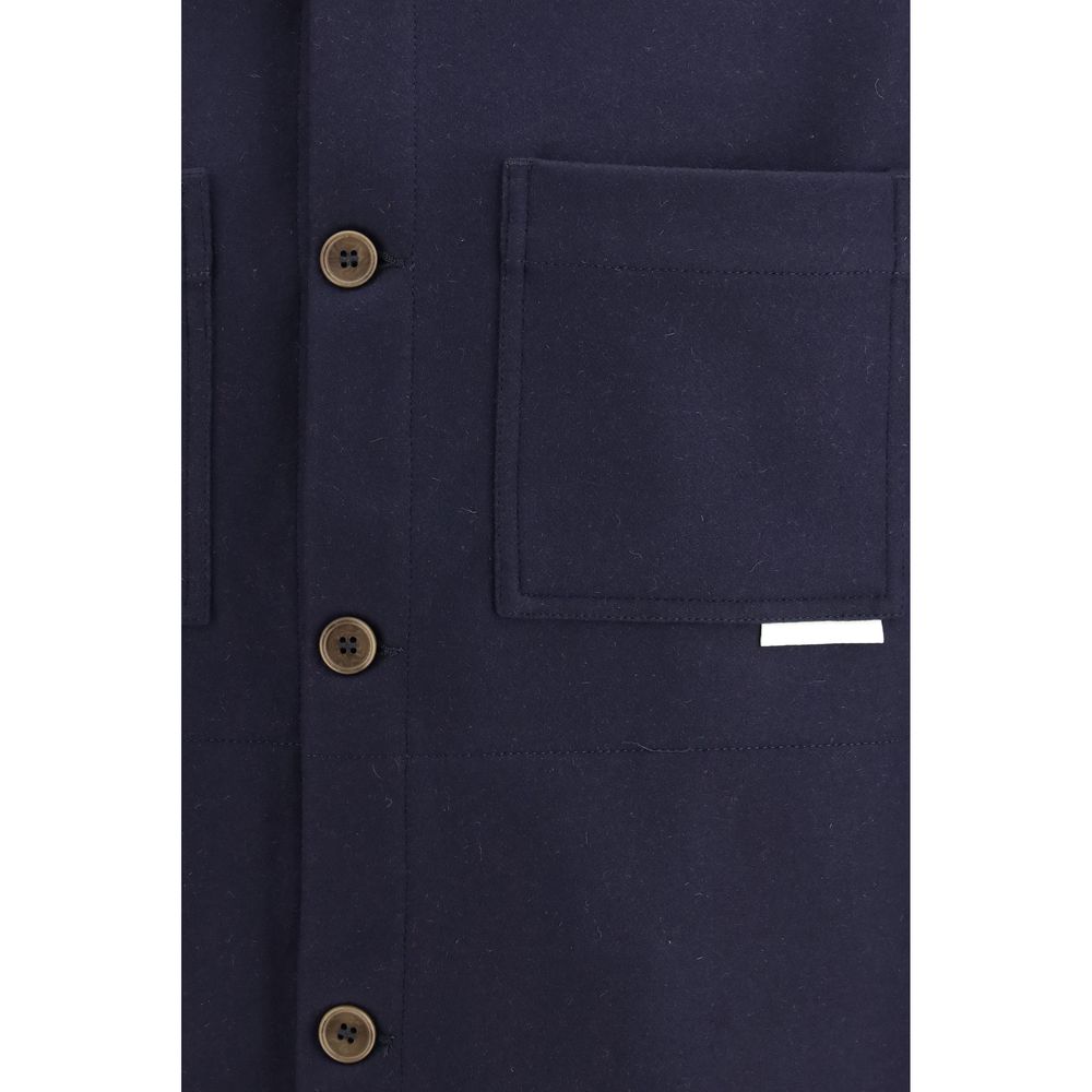 GR10K Blue Wool Oves Aries Full-Length Jacket