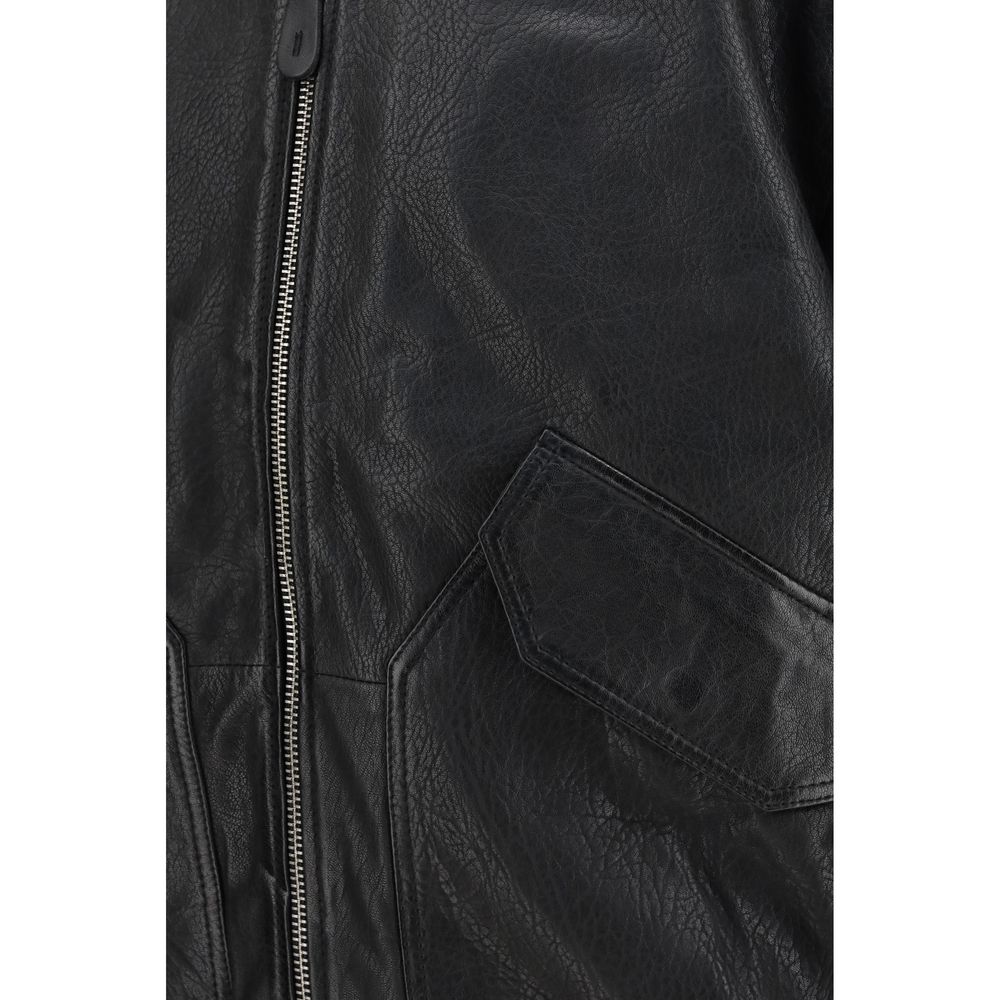 ALPHA INDUSTRIES Black Lambskin Bomber