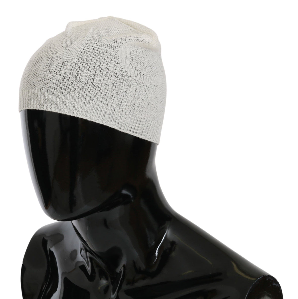 Costume National Beanie White Wool Blend Branded Hat