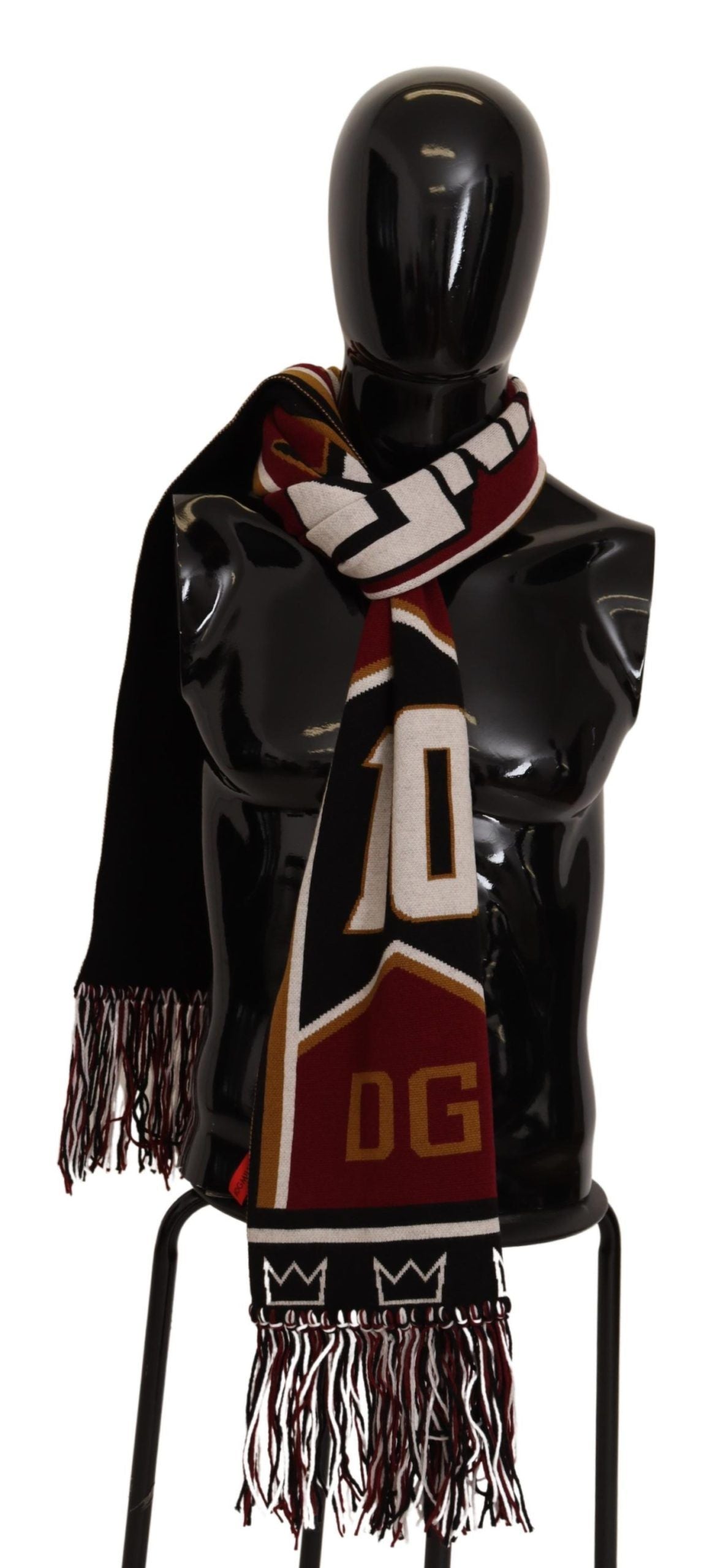 Dolce & Gabbana Multicolor Wool Knit DG King Shawl Wrap Scarf