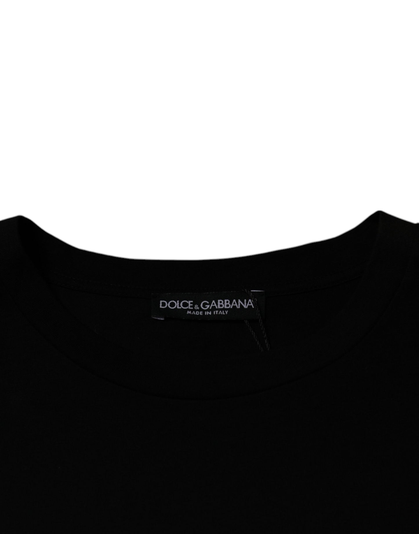 Dolce & Gabbana Schwarzes T-Shirt mit Rundhalsausschnitt und kurzen Ärmeln
