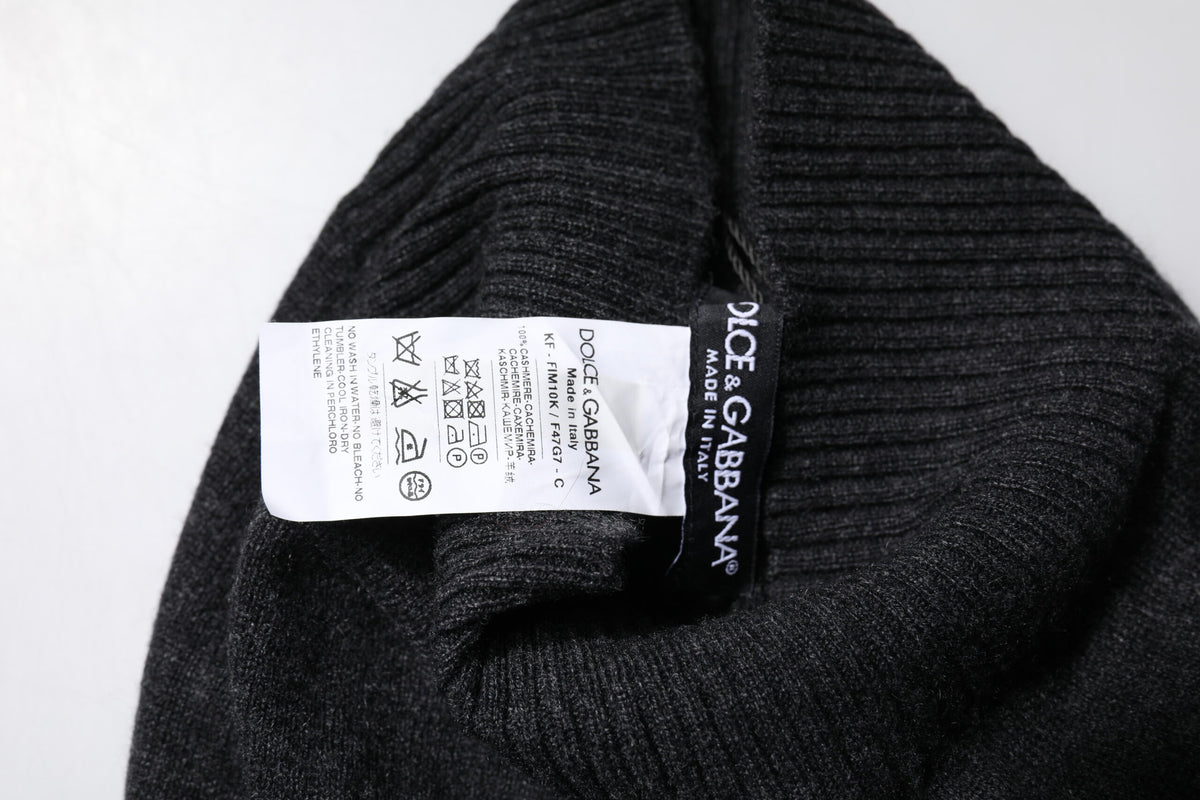 Dolce & Gabbana Black Cashmere Knitted Neck Warmer Foulard Scarf