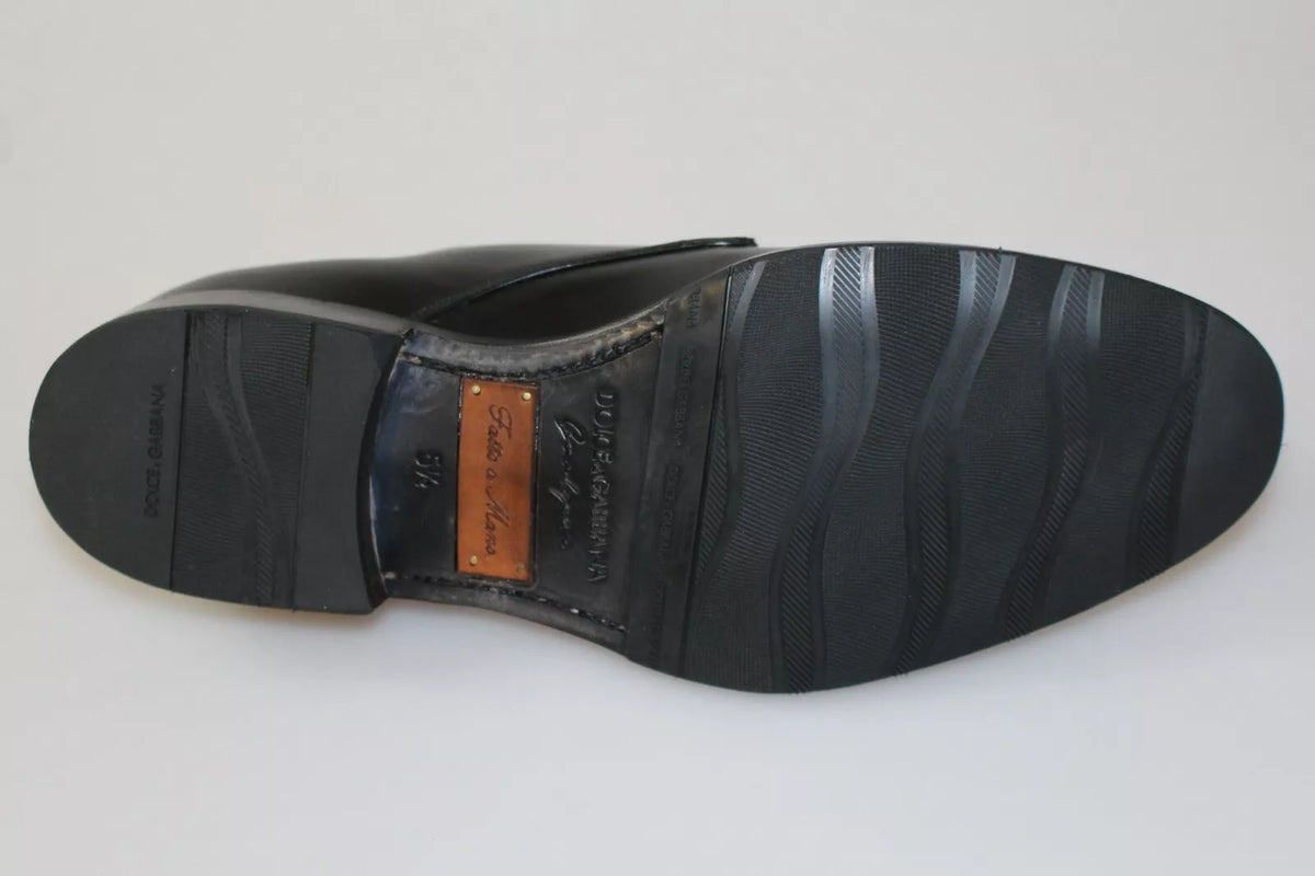 Dolce & Gabbana Black Leather SARTORIA Hand Made Shoes