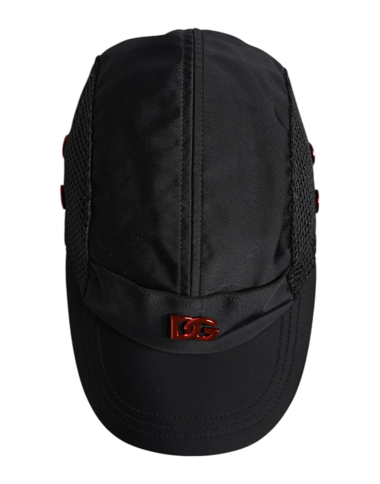 Dolce & Gabbana Zwart Nylon DG Logo 6 Panelen Baseballpet
