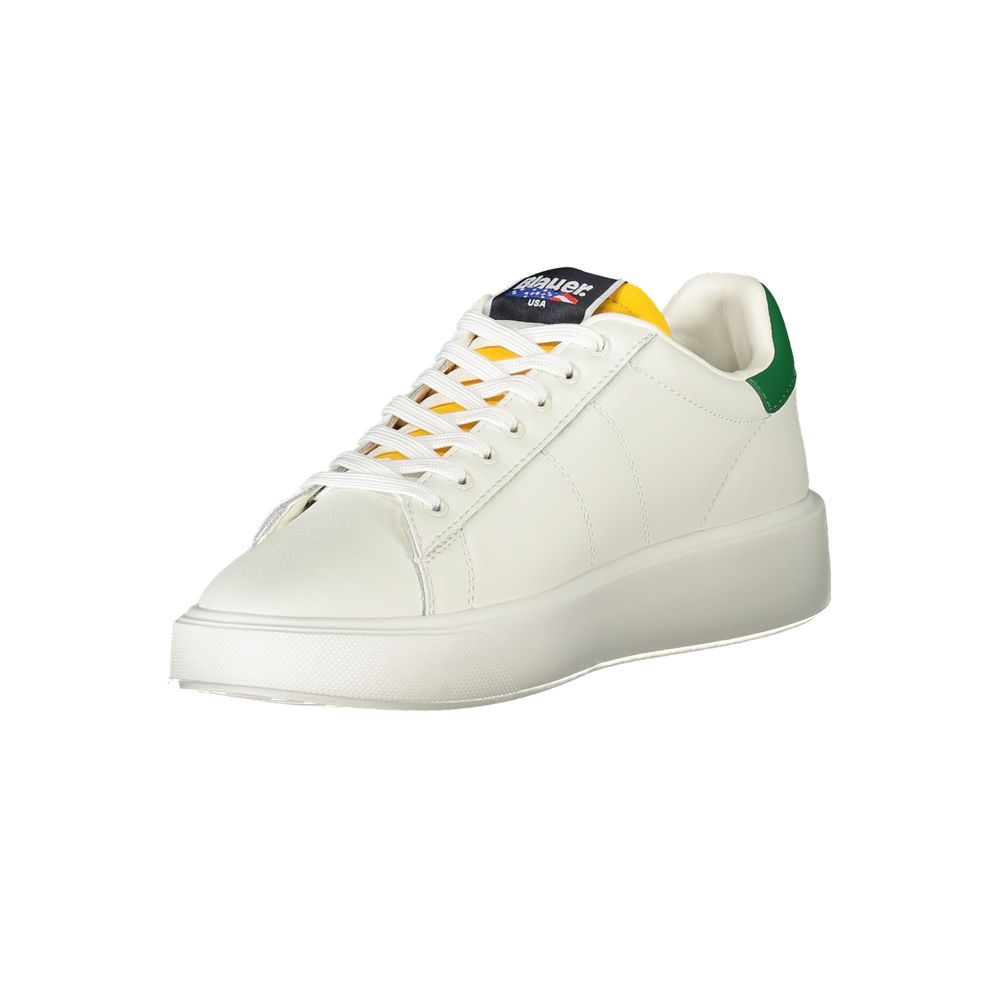Blauer White Polyurethane Men Sneaker