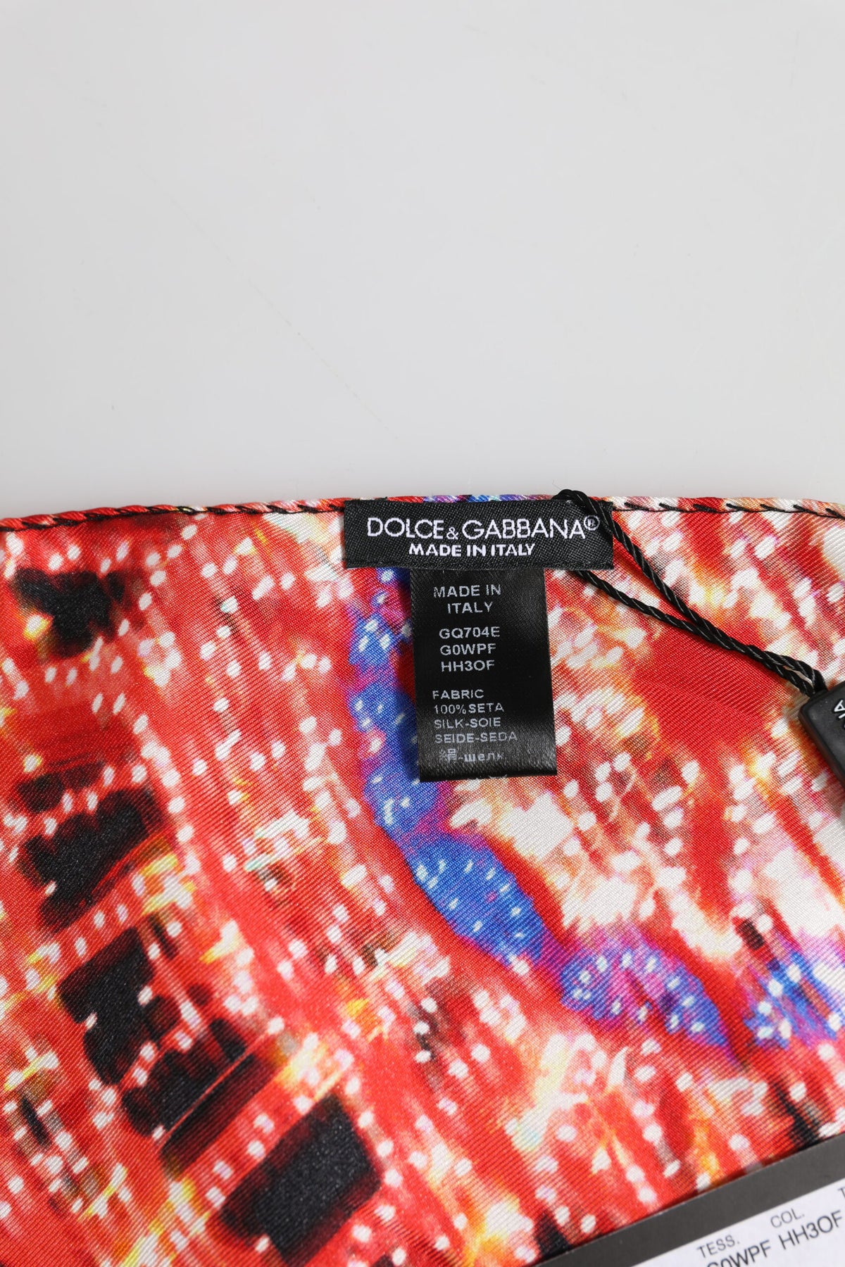 Dolce & Gabbana Black Multicolor Print Square Foulard Scarf