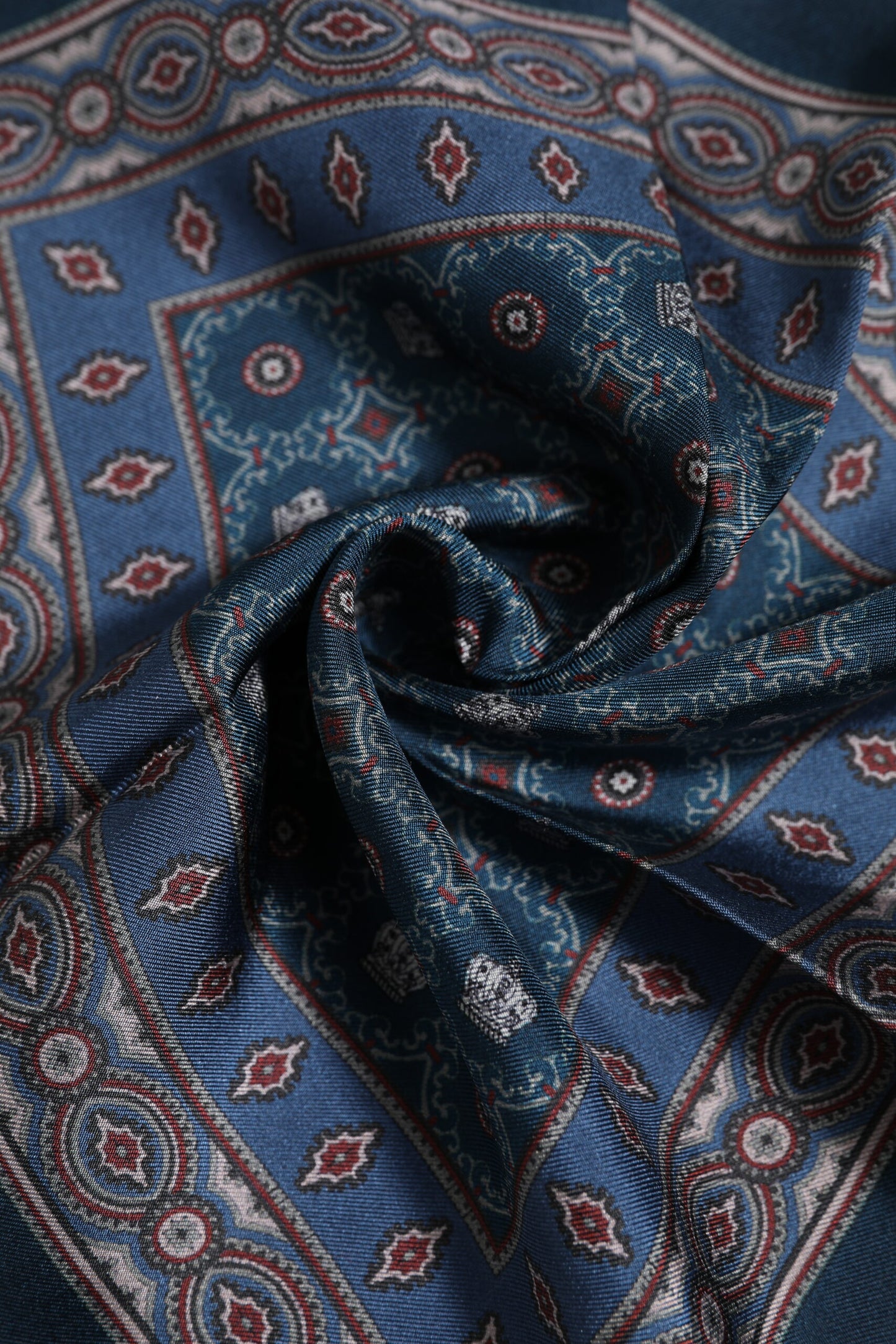 Dolce & Gabbana Blue Printed Silk Square Men Foulard Scarf