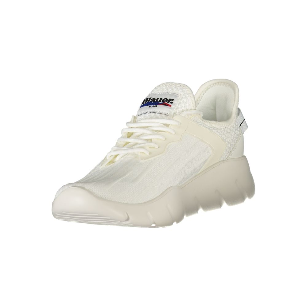 Blauer White Polyester Men's Sneaker