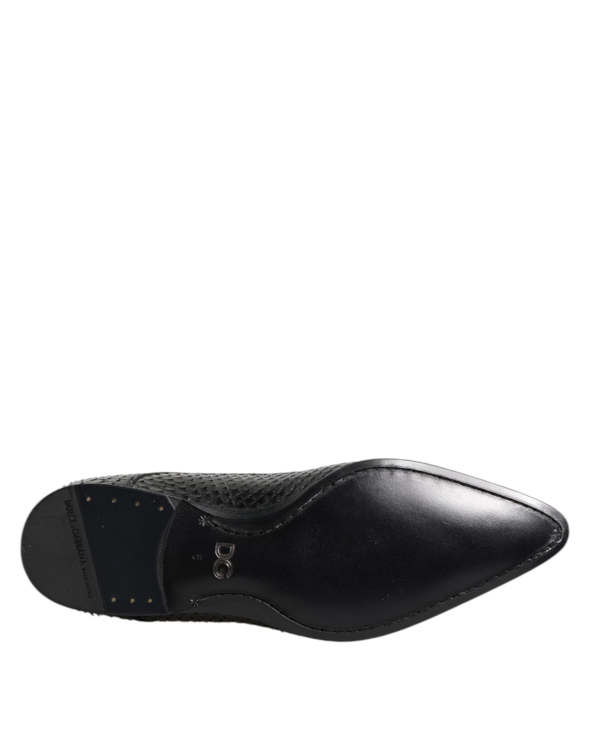 Dolce & Gabbana Black Exotic Leather Lace Up Derby Shoes