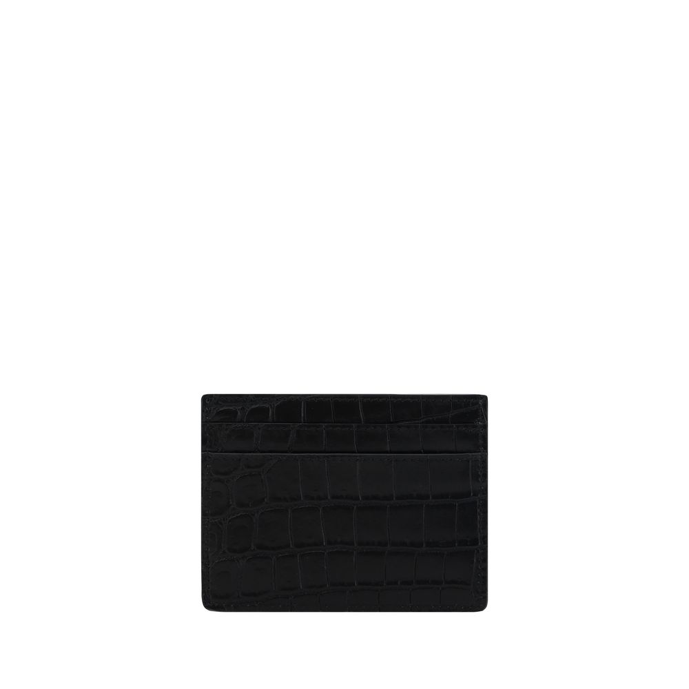 Saint Laurent Schwarzes Kalbsleder Bos Taurus Portemonnaie