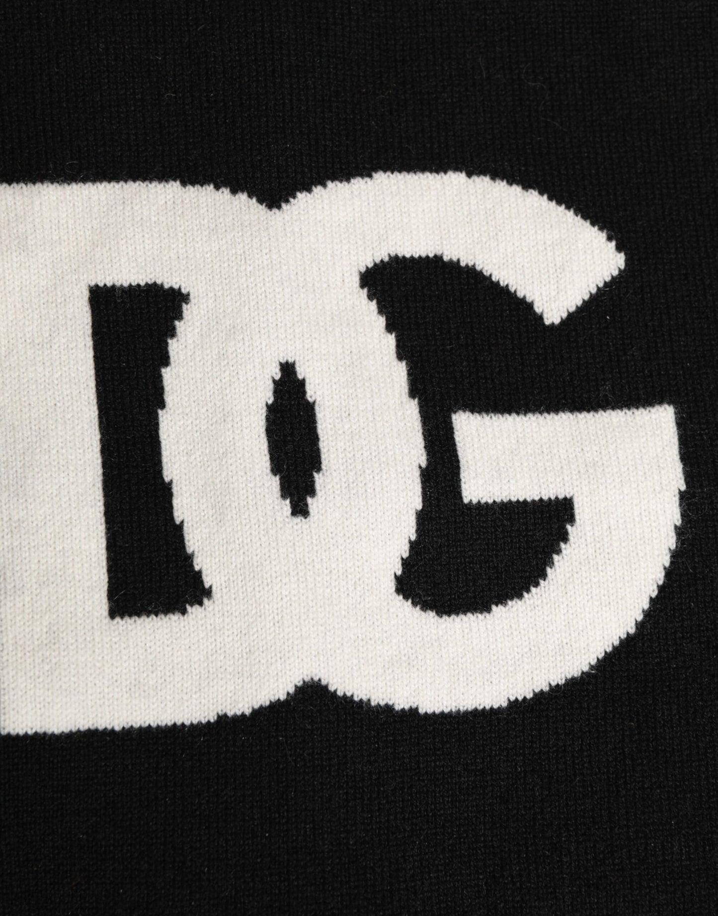 Dolce & Gabbana Black D&G Logo Cashmere Knitted Men One Size Scarf