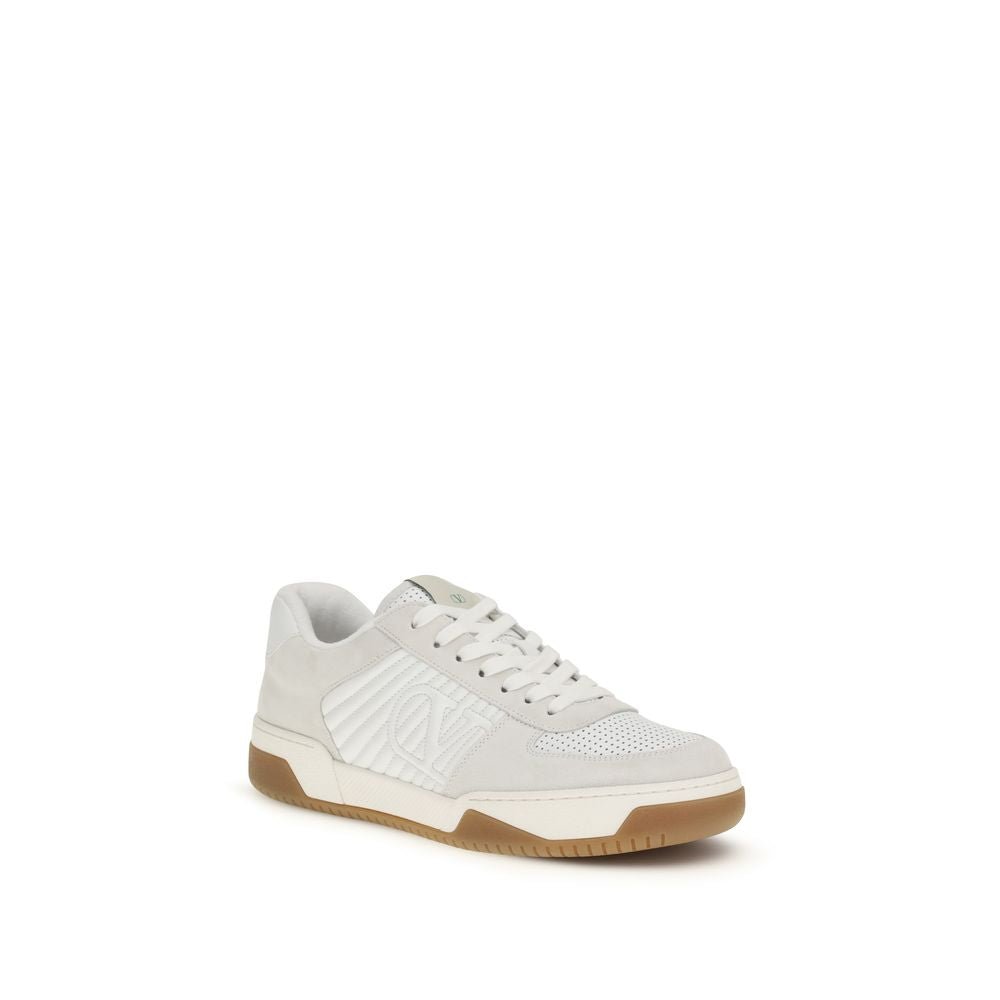 Valentino Garavani White Calf Leather Bos Taurus Athletic Sneakers