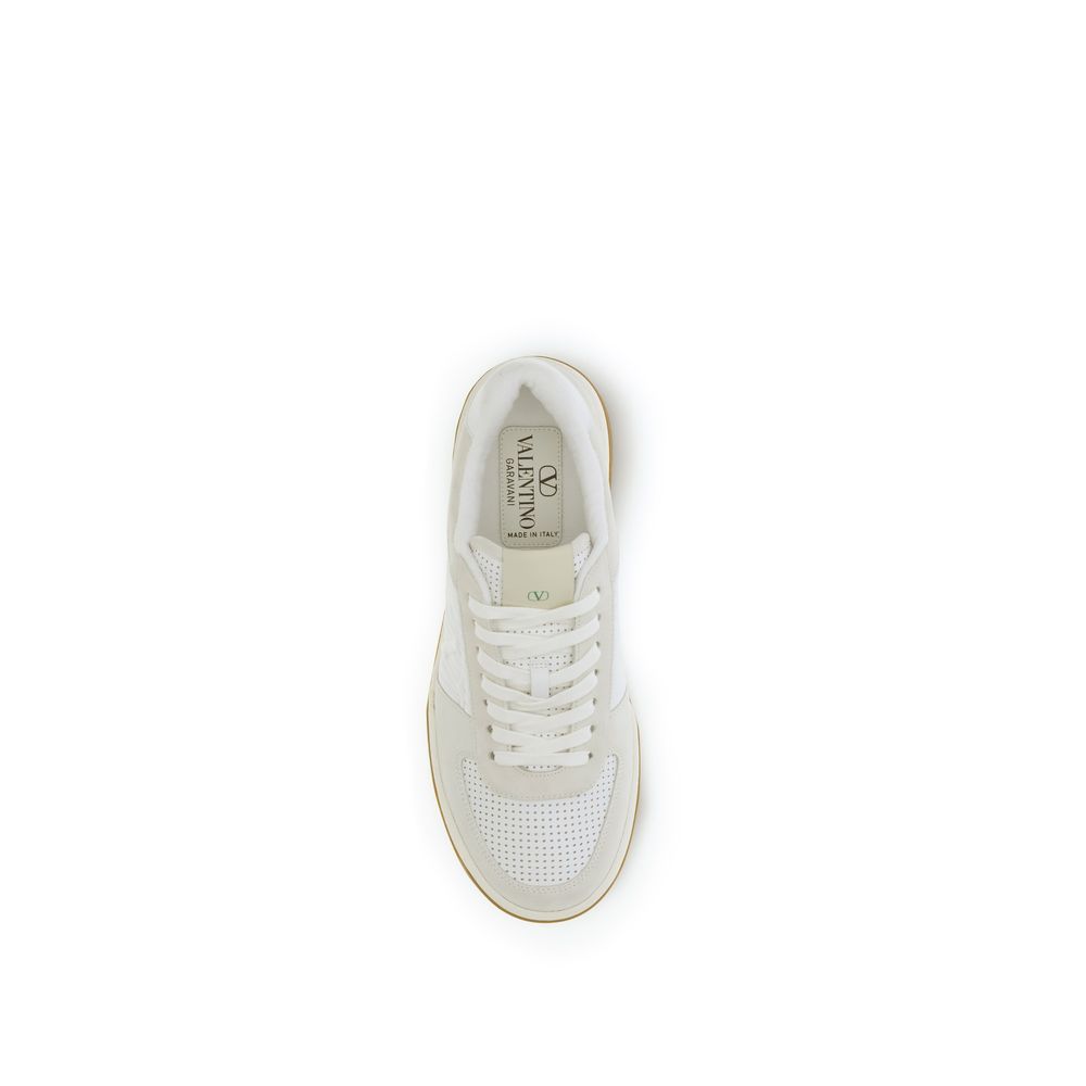 Valentino Garavani White Calf Leather Bos Taurus Athletic Sneakers