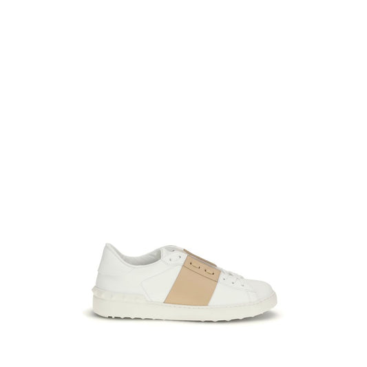 Valentino Garavani White Calf Leather Bos Taurus Low Top Sneakers