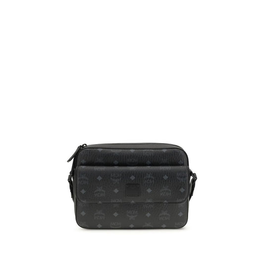 MCM Schultertasche aus schwarzem Stoff