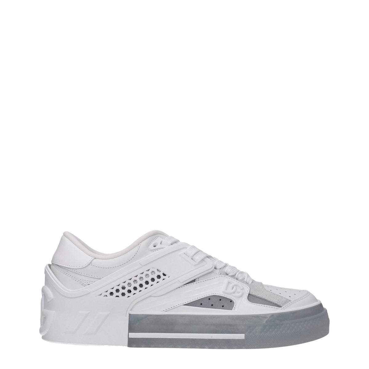 Dolce & Gabbana White Leather Low Top Sneakers