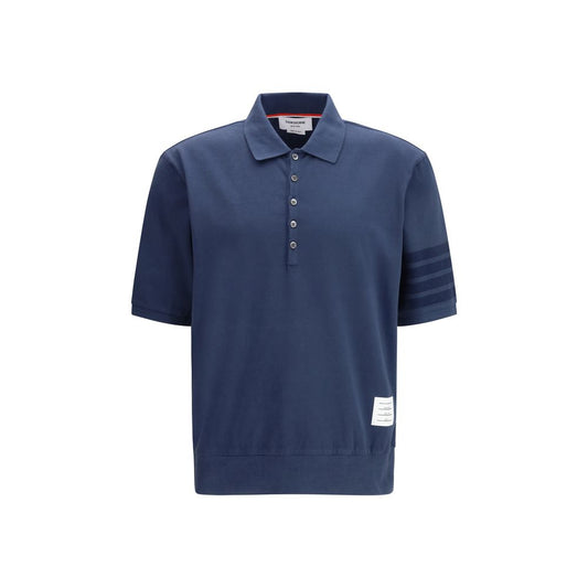 Thom Browne Blaues Baumwoll-Poloshirt