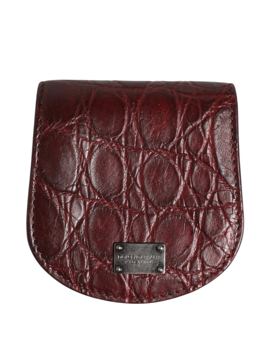 Dolce & Gabbana bordeauxfarbenes Kondom-Etui aus Exotenleder Geldbörse