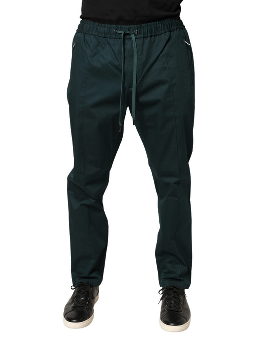 Dolce & Gabbana Green Cotton Skinny Men Jogger Trouser Pants