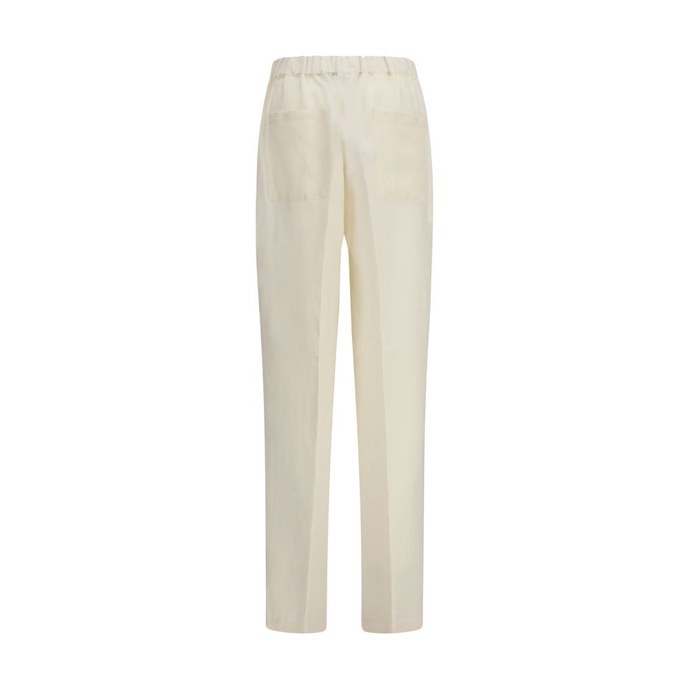 Laneus Pantaloni Casual in Viscosa Beige