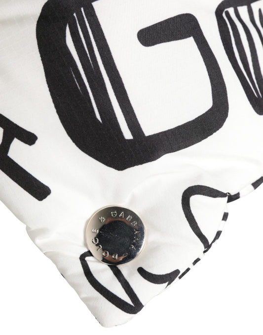 Dolce & Gabbana White Logo Print Whole Head Wrap Capello Hat
