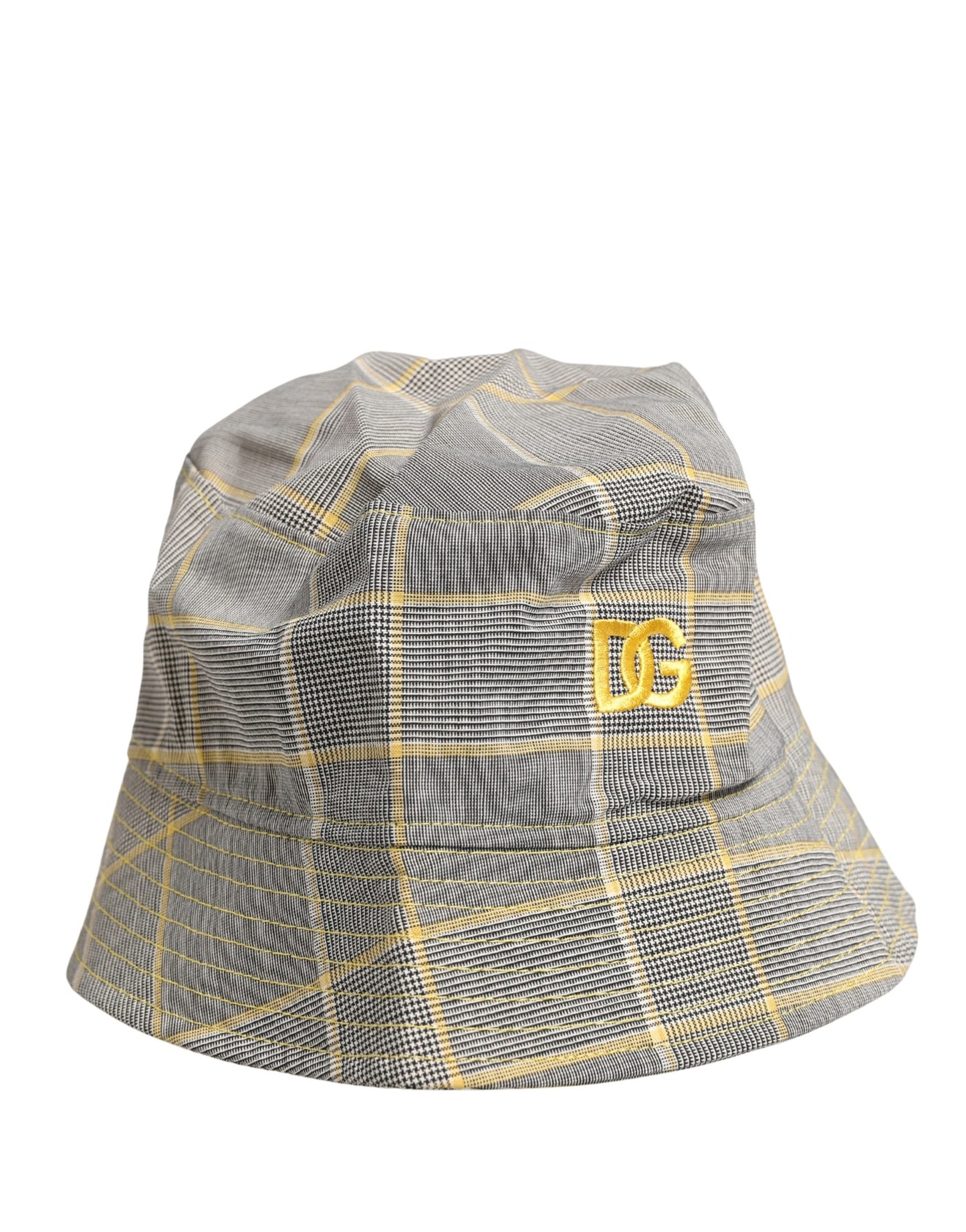 Dolce & Gabbana Herren Grau Karo Bucket Fisherman Hut